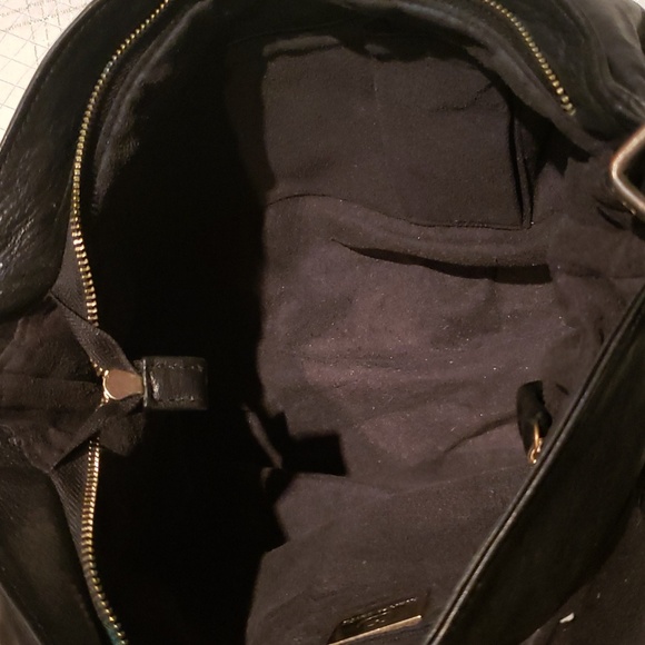 Charles David Designer Vintage Black Leather Hobo Shoulder Bag Handbag XL Used - Picture 10 of 17